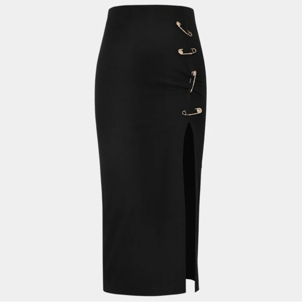 065. Micas Pothook Detail Split Midi Skirt. NWT.